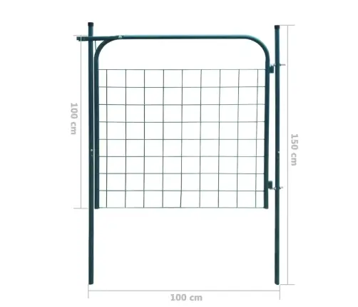 Dārza Žoga Vārti, 100X100 Cm, Zaļi Vidaxl