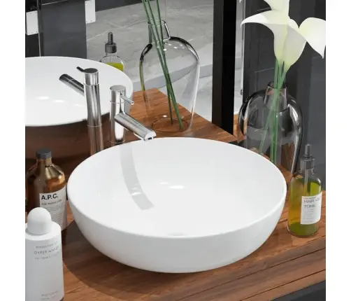 Izlietne, 41,5X13,5 Cm, Apaļa, Balta Keramika Vidaxl