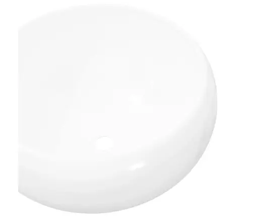 Praustuvas, Apvalus, Keramika, Baltas, 40X15 Cm