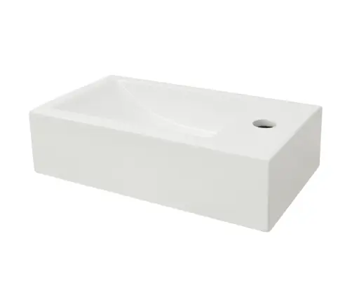 Izlietne Ar Krāna Caurumu, 46X25,5X12 Cm, Balta Keramika Vidaxl