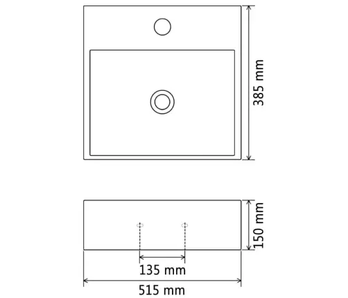 Vidaxli Keraamiline Valamu Kraaniavaga 51,5 X 38,5 X 15 Cm Valge