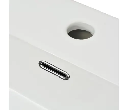 Izlietne Ar Krāna Caurumu, 60,5X42,5X14,5 Cm, Balta Keramika Vidaxl