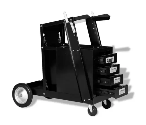 Metināšanas Instrumentu Ratiņi, 4 Atvilktnes, Melni  Vidaxl