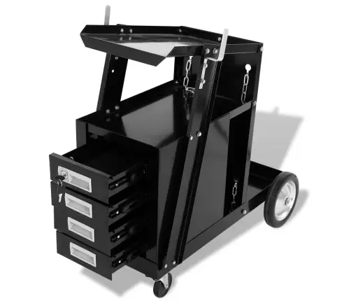 Metināšanas Instrumentu Ratiņi, 4 Atvilktnes, Melni  Vidaxl