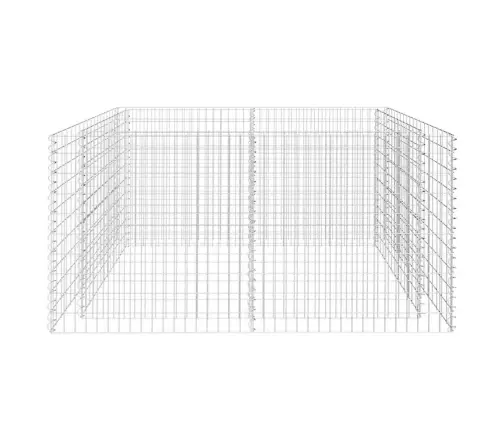 Gabiono Vazonas, Sidabro, Plienas, 180X90X100cm Pakeltas