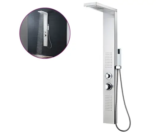 Dušas Sistēma Ar Paneli, Nerūsējošais Tērauds, Kvadrāta   Vidaxl