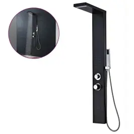 Dušo Sistema, Aliuminis, Matinės Juodos Spalvos