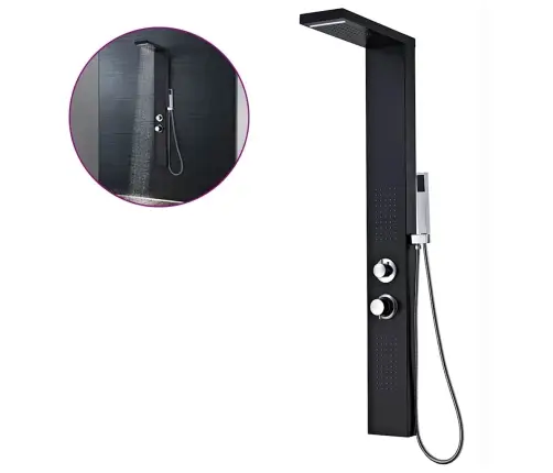 Dušo Sistema, Aliuminis, Matinės Juodos Spalvos