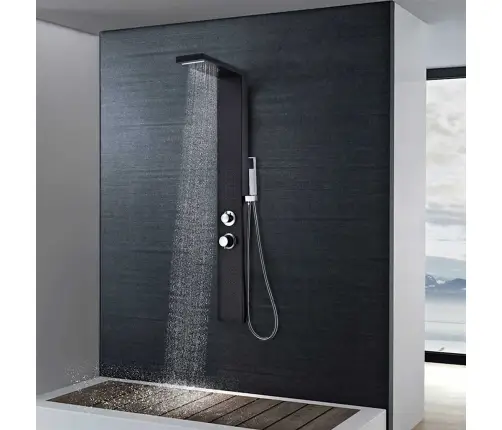 Dušo Sistema, Aliuminis, Matinės Juodos Spalvos