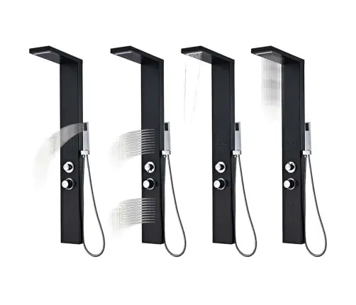 Dušo Sistema, Aliuminis, Matinės Juodos Spalvos