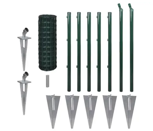 Euro Stiepļu Žogs, Tērauds, 10X0,8 M, Zaļš Vidaxl