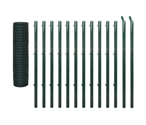 Euro Stiepļu Žogs, Tērauds, 25X1,7 M, Zaļš Vidaxl