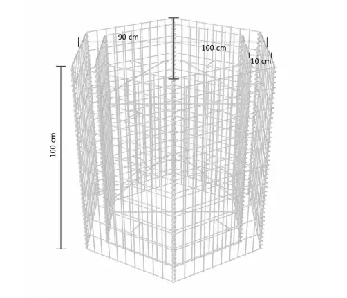 Gabions, Augstā Puķu Kaste, 100X90X100 Cm, Sešstūrveida Vidaxl