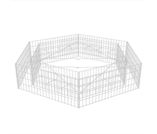 Gabions, Augstā Puķu Kaste, 200X173X40 Cm, Sešstūrveida Vidaxl
