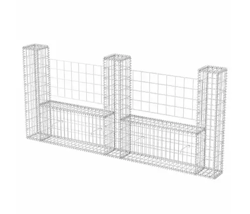 Gabions, U-Forma, Cinkots Tērauds, 240X20X100 Cm Vidaxl