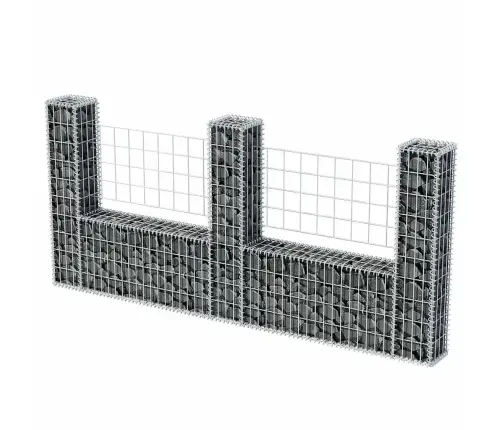 Gabions, U-Forma, Cinkots Tērauds, 240X20X100 Cm Vidaxl