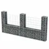 Gabions, U-Forma, Cinkots Tērauds, 240X20X100 Cm Vidaxl