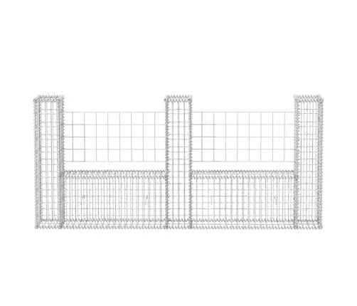 Gabions, U-Forma, Cinkots Tērauds, 240X20X100 Cm Vidaxl