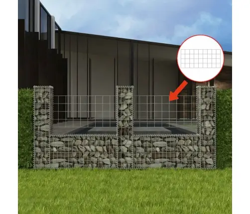 Gabions, U-Forma, Cinkots Tērauds, 240X20X100 Cm Vidaxl