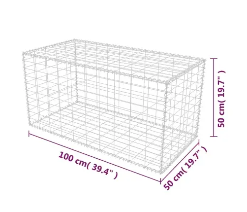 Gabions, Cinkots Tērauds, 100X50X50 Cm Vidaxl