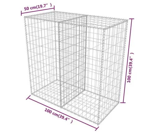 Gabions, Cinkots Tērauds, 100X50X100 Cm Vidaxl