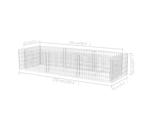 Gabioon-Taimelava, Teras 270 X 90 X 50 Cm