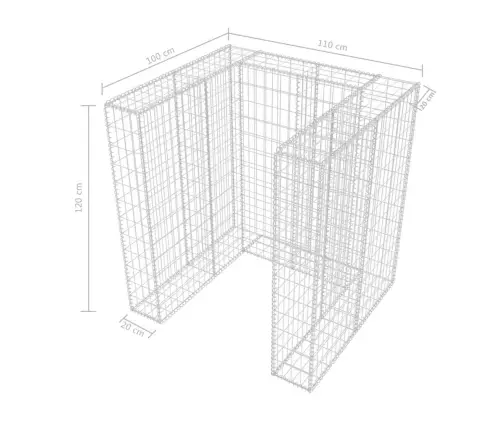 Gabions Atkritumu Konteineriem, Tērauds, 110X100X120 Cm  Vidaxl