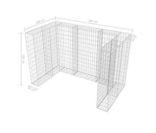 Gabions Atkritumu Konteineriem, Tērauds, 180X100X120 Cm  Vidaxl