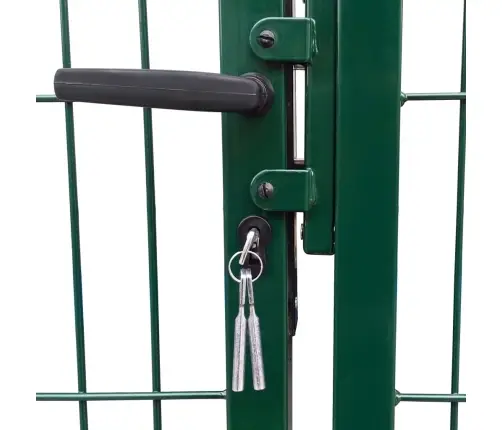 Sodo Tvoros Vartai Su Stulpais, 350X100 cm Plienas, Žali