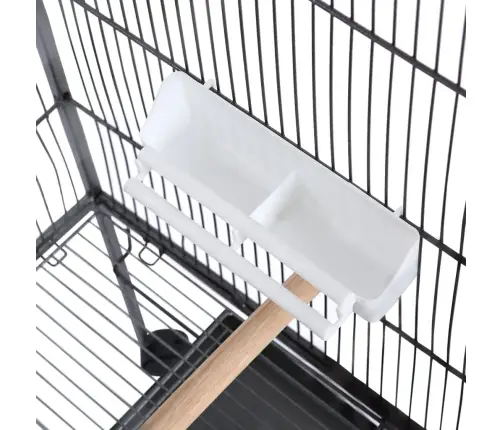 Putnu Būris Ar Jumtu, 66X66X155 Cm, Melns Tērauds Vidaxl