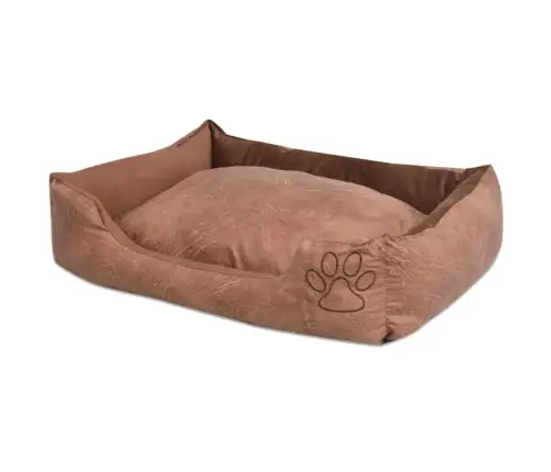 Šuns Guolis Su Pagalvėle, Pu, Dirbtinė Oda Dydis M, Smėlinis
