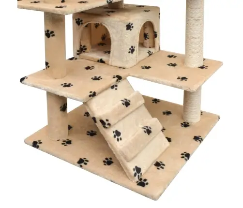 Draskyklė Katėms Su Stov. Iš Sizalio, 125cm Smėl. Pėd. Raštas