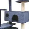 Kaķu Māja Ar Sizala Stabiem Nagu Asināšanai, 125 Cm, Tumši Zila Vidaxl