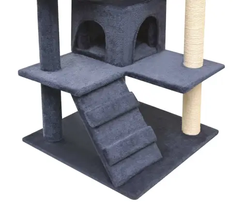 Kaķu Māja Ar Sizala Stabiem Nagu Asināšanai, 125 Cm, Tumši Zila Vidaxl