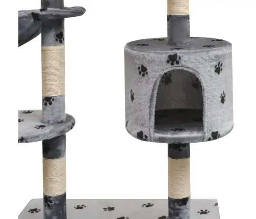 Draskyklė Katėms Su Stov. Iš Sizalio, 125cm Pilkas Pėd. Raštas