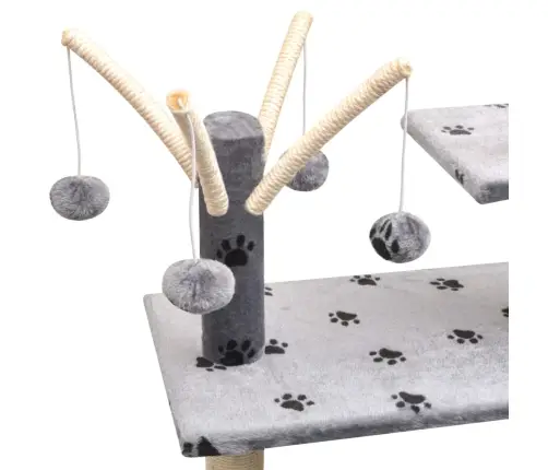 Draskyklė Katėms Su Stov. Iš Sizalio, 125cm Pilkas Pėd. Raštas