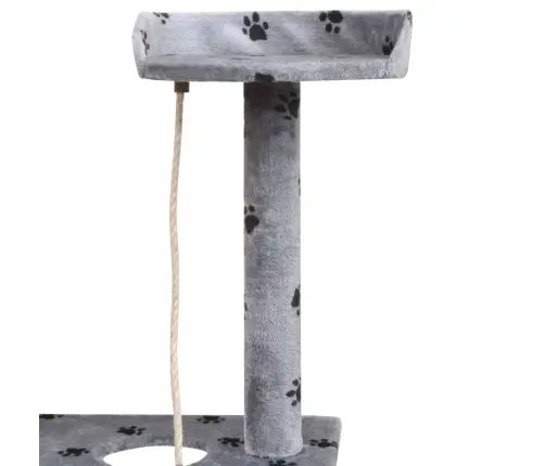 Kaķu Māja, Stabi Nagu Asināšanai, 150 Cm, Pelēka, Ķepu Apdruka Vidaxl