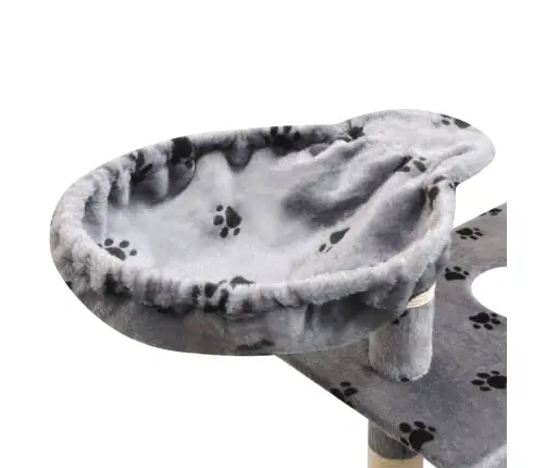 Kaķu Māja, Stabi Nagu Asināšanai, 150 Cm, Pelēka, Ķepu Apdruka Vidaxl