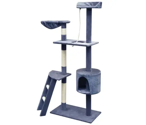 Kaķu Māja Ar Sizala Stabiem Nagu Asināšanai, 150 Cm, Tumši Zila Vidaxl