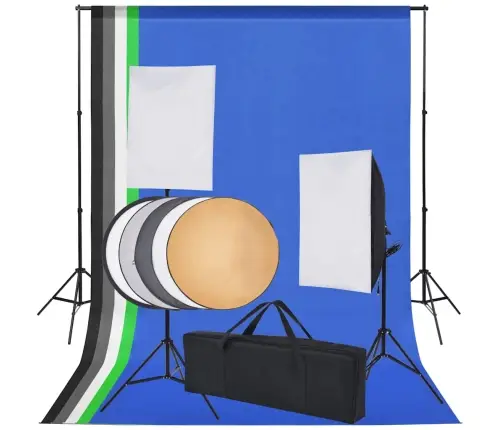 Fotostuudio Komplekt Viie Tausta Ja Kahe Softboxiga