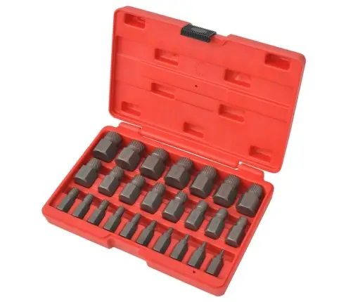 25 Daļu Daudzšķautņu Skrūvju Izvilcēja Komplekts, Tērauds Vidaxl