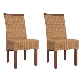 Virtuves Krēsli, 2 Gab., Brūni, Dabīga Rotangpalma Vidaxl