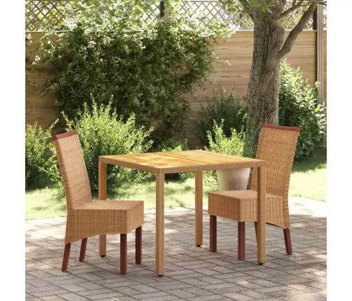 Valgomojo Kėdės, 2 Vnt., Rudos, Natūralus Ratanas