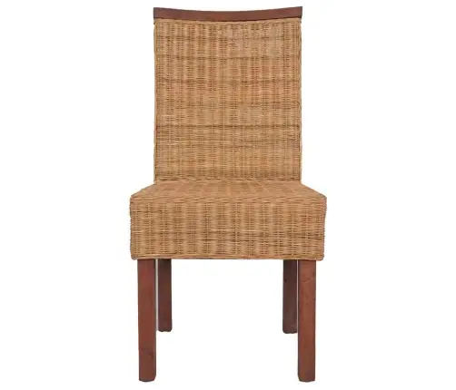 Valgomojo Kėdės, 2 Vnt., Rudos, Natūralus Ratanas