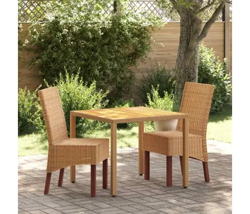 Valgomojo Kėdės, 2 Vnt., Rudos, Natūralus Ratanas