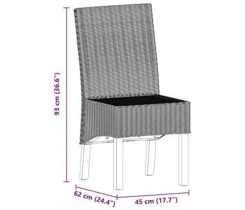 Valgomojo Kėdės, 2 Vnt., Rudos, Natūralus Ratanas