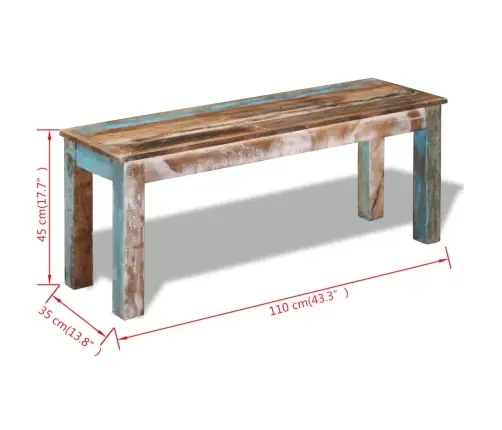 Sols, Pārstrādāts Masīvkoks, 110X35X45 Cm Vidaxl