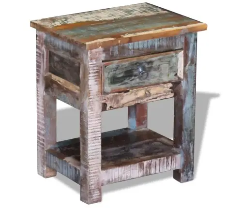 Galdiņš Ar Atvilktni, Pārstrādāts Masīvkoks, 43X33X51 Cm Vidaxl Galdiņš Ar Atvilktni, Pārstrādāts Masīvkoks, 43X33X51 Cm Vidaxl