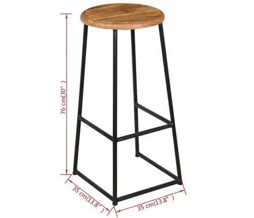 Baro Taburetės, 2 Vnt., Tikmedžio Medienos Masyvas