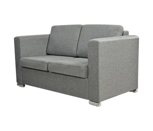 Dīvāns, Divvietīgs, Gaiši Pelēks Audums Vidaxl